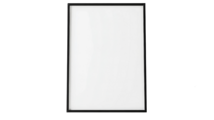 Black frame mockup with transparent background for easy customization