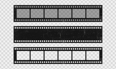 Obraz premium Old retro tape film video movies, Grunge vintage film strip for photo video filming, Vector illustration.