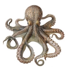 Obraz premium Detailed octopus marine life illustration