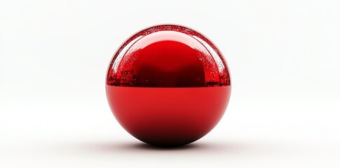 Red Festive Sphere: Minimalist Glossy Christmas Ornament