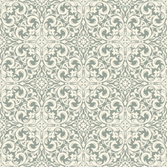 Ornate Green Damask seamless Pattern with Elegant Floral and Baroque Details. Vector design for Wallpaper, Fabric, Branding, Packaging, Invitations, Wedding, Home Decor Design.