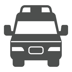 Ambulance vehicle solid icon, human rescue concept. Vector graphics. Medical aid, emergency car sign on white background, glyph style icon for mobile or web design.