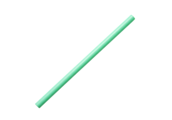 Green plastic drinking straw png, disposable straw, isolated on transparent background