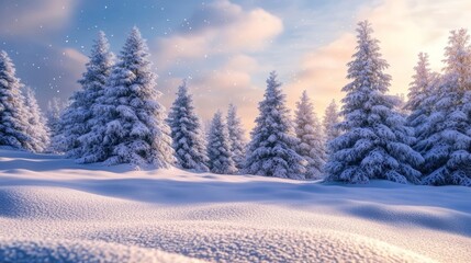 Fototapeta premium Generic Serene Winter View High Snow Festive Detail
