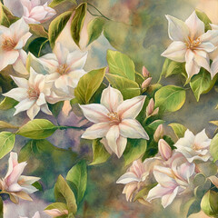 seamless  watercolor floral pattern