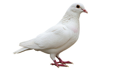 Naklejka premium White pigeon standing png, rock dove isolated on transparent background