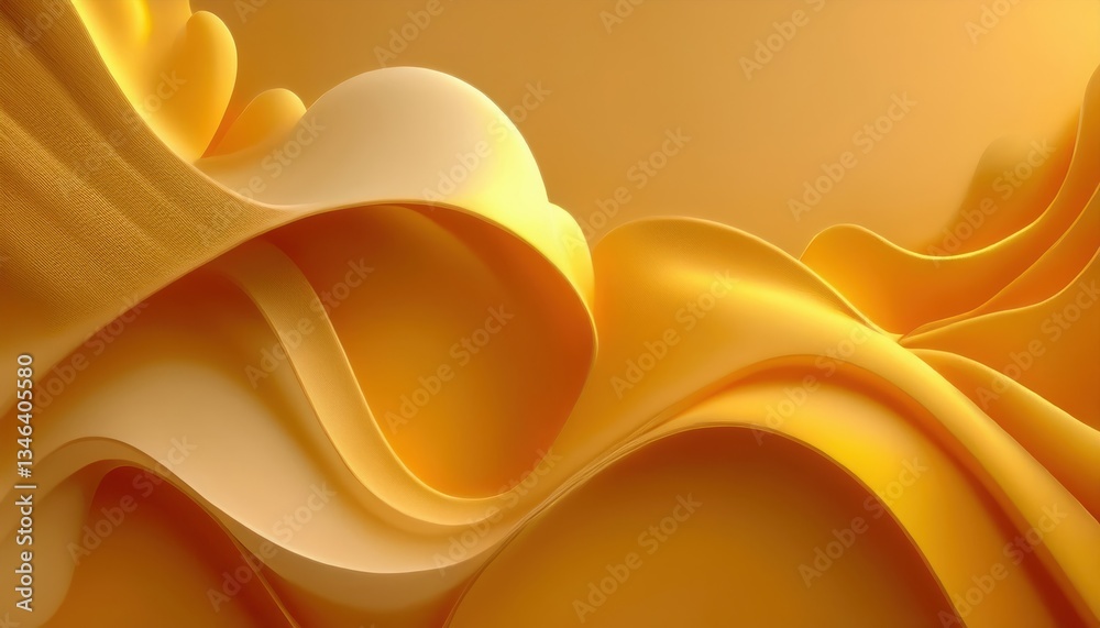 Aufkleber flowing golden abstract waves with soft curves and smooth texture, perfect for luxury background bra