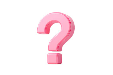 Bright pink question mark with a 3D effect on a transparent background