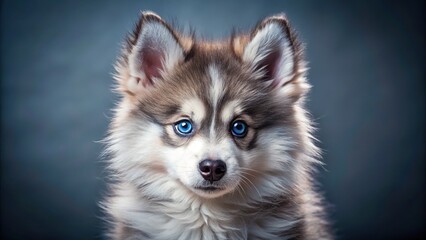 Obraz premium Adorable Pomsky Puppy - Playful Pup Portrait
