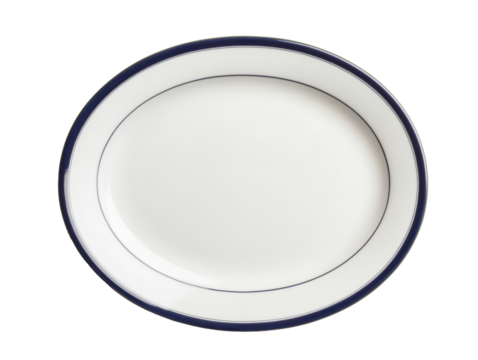 Elegant oval serving platter ideal for formal dining occasions on a transparent background, cut out - Powered by Adobe