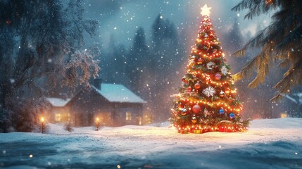 Generic Magical Winter View Detail Snow Festive Enchanting