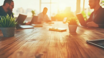 Collaborative website design on a tablet in a sunlit office