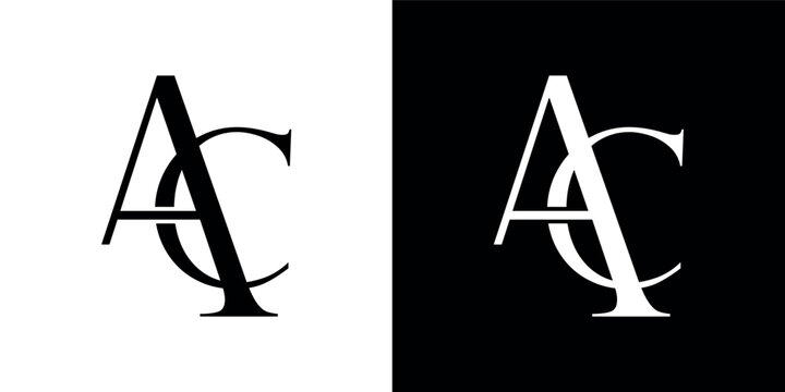 logo design with ac letters on negative background	