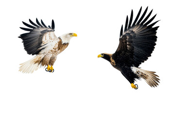 Obraz premium Eagles soaring gracefully against a clear sky