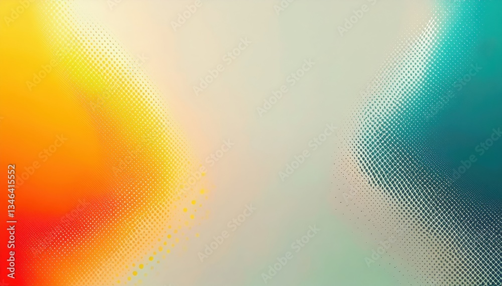 Poster gradient halftone abstract background with warm and cool tones, retro pop art style, digital design for modern branding

