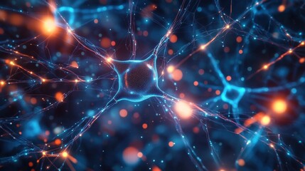 Neural Pathways Forming Artificial Intelligence Brain