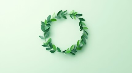 Abstract illustration of a green infinity symbol with leaves, emphasizing the concept of sustainable future,