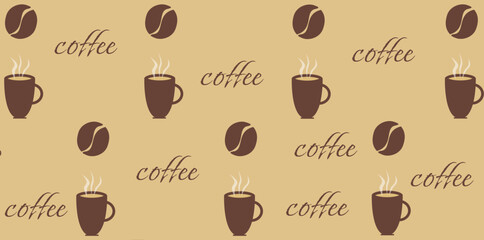 coffee beans seamless pattern