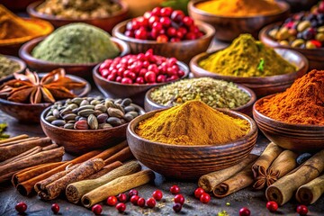 Fototapeta premium Delicious Spices Colorful Display