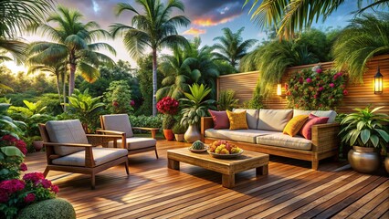Fototapeta premium Florida Patio Relaxation, Outdoor Living