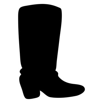 recommend clip art: Icono plano silueta de bota de vaquero