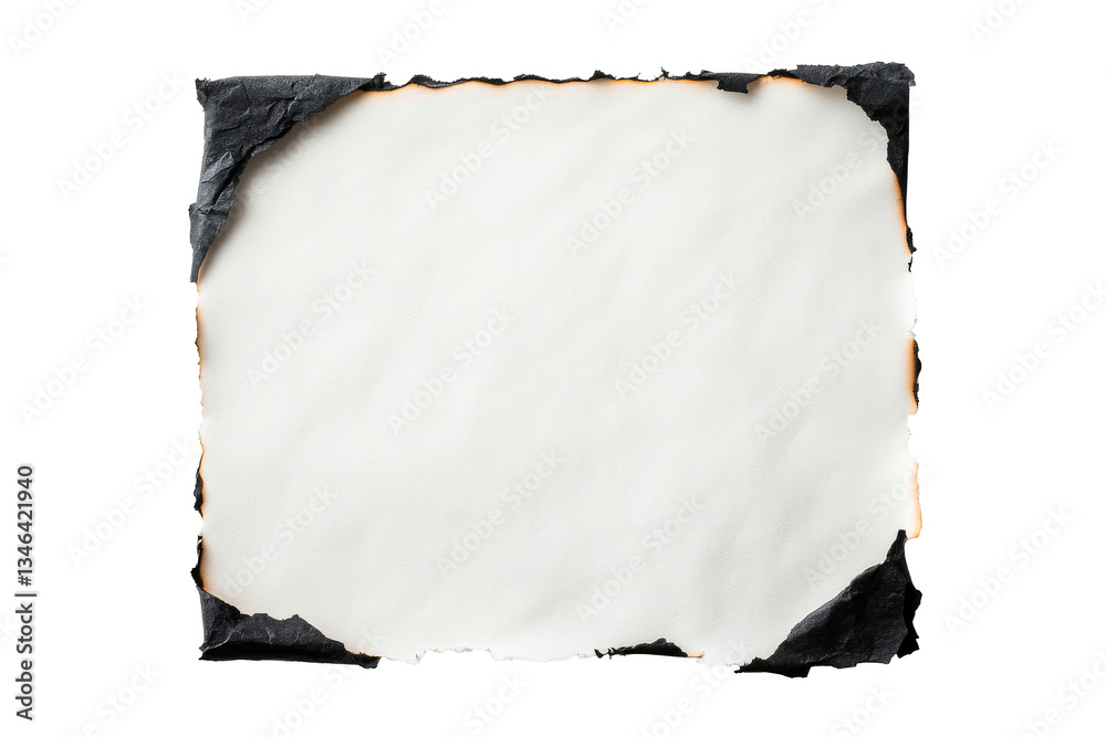 Canvas Prints burnt edge of blank parchment with a transparent background