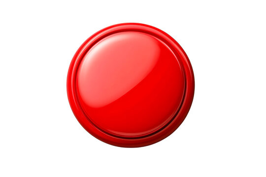Large red button on a transparent background for various uses