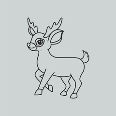A detailed and elegant vector design of a graceful deer, showcasing nature's beauty and elegance