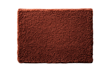 Soft brown rug with plush texture on transparent background