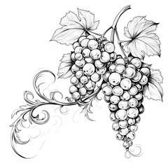 Fototapeta premium Grape fruit illustrator for advertising. Generative AI Illustration