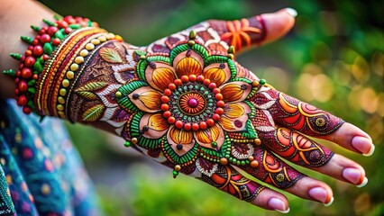 Fototapeta premium Stunning Henna Flower Designs for Body Art