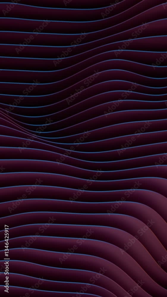 Poster Flowing layered lines in purple and teal create a smooth, modern wave design with fluid curves and gradient transitions, evoking a minimal and futuristic aesthetic.