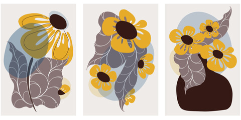 Set of Minimalistic Plant Posters.