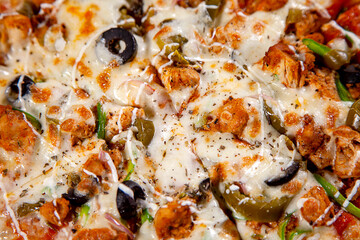 Mexican flavoured wood fired oven baked pizza