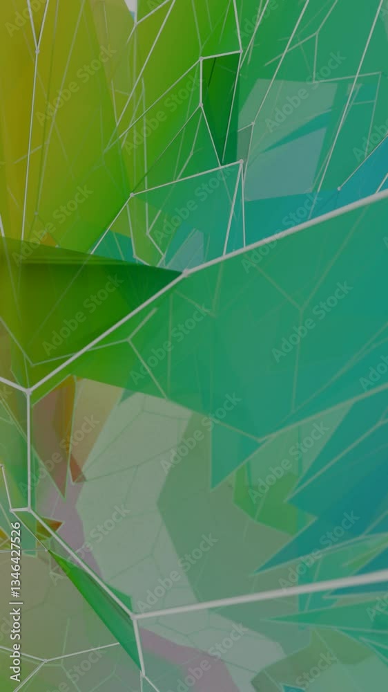 Aufkleber a colorful polygon mesh with pastel tones and wireframe lines, forming a delicate, overlapping geome