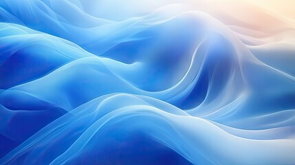 Obraz premium Abstract blue waves flowing, light background, design texture