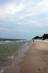 Polish Baltic Sea beautiful blue sea waves sand and beach