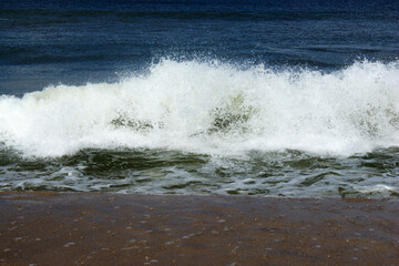 Polish Baltic Sea beautiful blue sea waves sand and beach