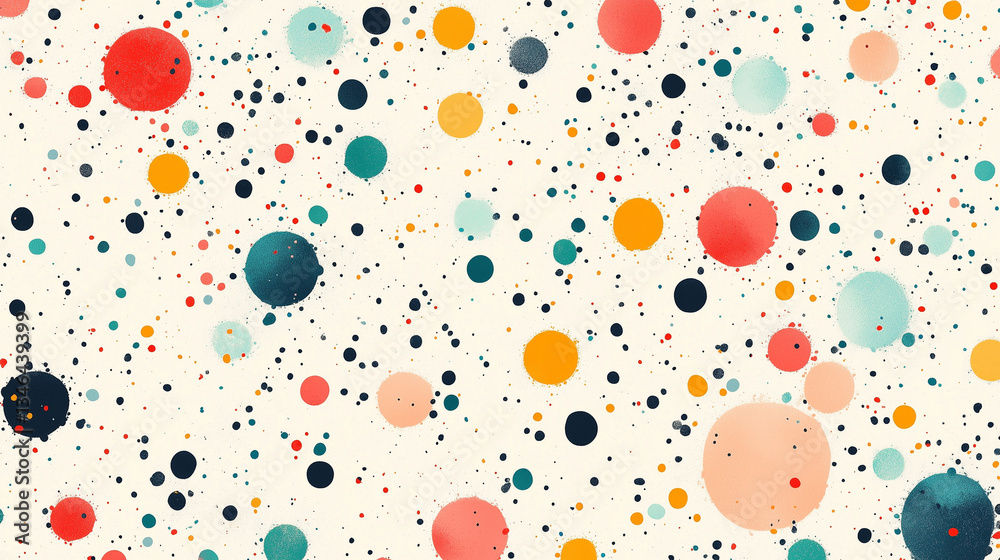 Wall mural colorful abstract dots on a light background creating a vibrant and playful visual atmosphere genera