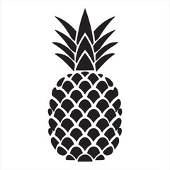 Obraz premium Pineapple vector silhouette illustration 