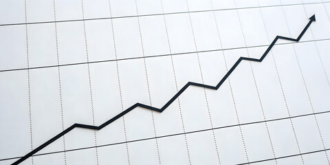 Naklejka premium Business Growth Trend: A Meticulously Crafted Line Graph on Financial Progress in Corporate Environments