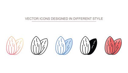 Almond icon design with white background stock illustration