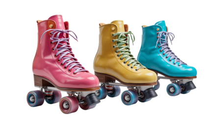 Colorful retro roller skates