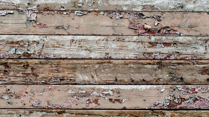 texture old wooden wall with traces of paint