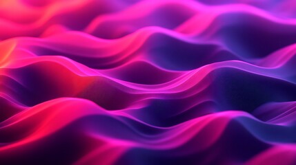 Fototapeta premium Vibrant Pink Purple Abstract Waves Flowing Softly. AI Generated