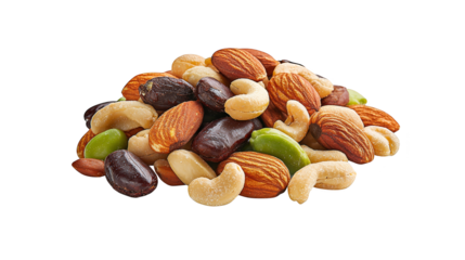 A bountiful mix of nuts, closeup view of nature's healthy snack