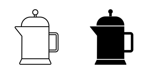 Kettle Icon – Outline and Solid Style