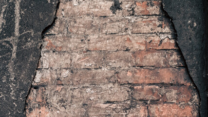texture of old shabby brick wall