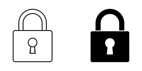 Secure Lock Icon – Line and Solid Style