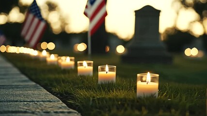 Patriots lighting candles at an Independence Day vigil